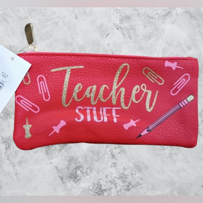 Nwt Neiman Marcus Red Teacher Stuff Pencil Case